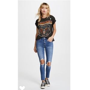 Levi’s 721 distressed jeans in rugged indigo